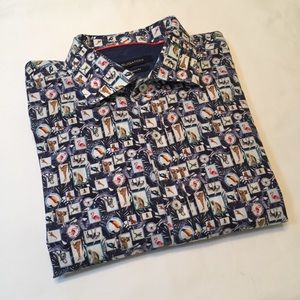 BUGATCHI Classic Fit Animal Collage Sport Shirt